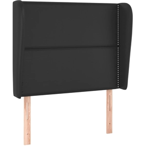 vidaXL Tête de lit avec oreilles Noir 183x23x118/128 cm Similicuir pas cher