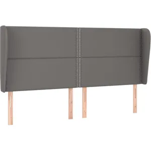 vidaXL Tête de lit avec oreilles Gris 183x23x118/128 cm Similicuir pas cher