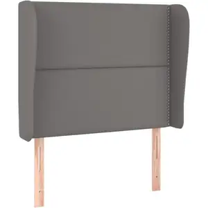 vidaXL Tête de lit avec oreilles Gris 93x23x118/128 cm Similicuir pas cher