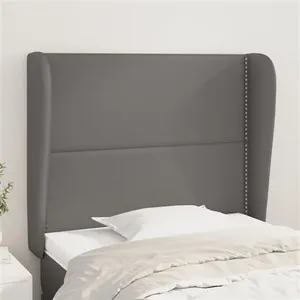 vidaXL Tête de lit avec oreilles Gris 103x23x118/128 cm Similicuir pas cher