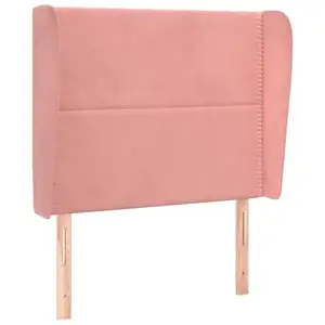 vidaXL Tête de lit avec oreilles Rose 103x23x118/128 cm Velours pas cher