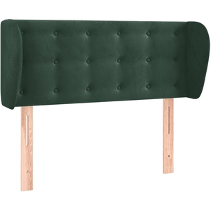 vidaXL Tête de lit avec oreilles Vert foncé 93x23x118/128 cm Velours pas cher