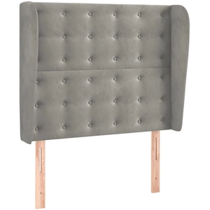 vidaXL Tête de lit avec oreilles Gris clair 103x23x118/128 cm Velours pas cher