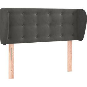 vidaXL Tête de lit avec oreilles Gris foncé 93x23x118/128 cm Velours pas cher