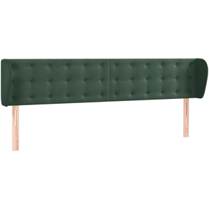 vidaXL Tête de lit avec oreilles Vert foncé 103x23x118/128 cm Velours pas cher