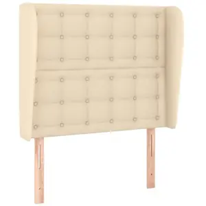 vidaXL Tête de lit avec oreilles Crème 83x23x118/128 cm Tissu pas cher