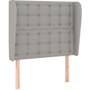 vidaXL Tête de lit avec oreilles Gris clair 203x23x118/128 cm Tissu pas cher