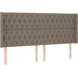 vidaXL Tête de lit avec oreilles Taupe 203x16x78/88 cm Tissu pas cher