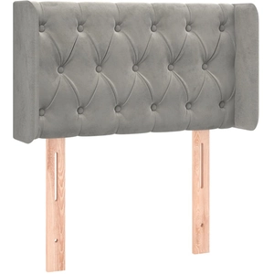 vidaXL Tête de lit avec oreilles Gris clair 83x16x78/88 cm Velours pas cher