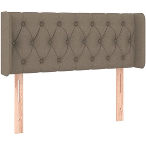 vidaXL Tête de lit avec oreilles Taupe 103x16x78/88 cm Tissu pas cher