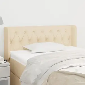 vidaXL Tête de lit avec oreilles Crème 103x16x78/88 cm Tissu pas cher