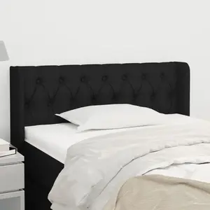 vidaXL Tête de lit avec oreilles Noir 103x16x78/88 cm Tissu pas cher