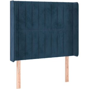 vidaXL Tête de lit avec oreilles Bleu foncé 147x16x78/88 cm Velours pas cher