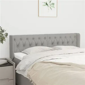 vidaXL Tête de lit avec oreilles Gris clair 163x16x78/88 cm Tissu pas cher