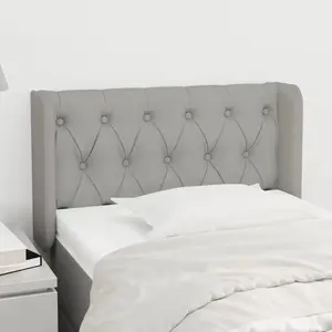 vidaXL Tête de lit avec oreilles Gris clair 83x16x78/88 cm Tissu pas cher