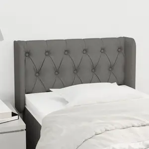 vidaXL Tête de lit avec oreilles Gris foncé 83x16x78/88 cm Tissu pas cher