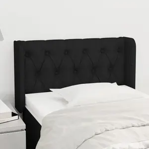 vidaXL Tête de lit avec oreilles Noir 83x16x78/88 cm Tissu pas cher