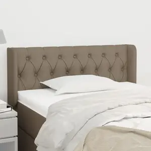vidaXL Tête de lit avec oreilles Taupe 93x16x78/88 cm Tissu pas cher