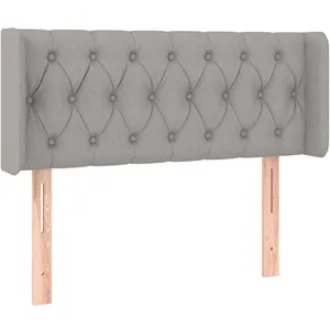 vidaXL Tête de lit avec oreilles Gris clair 103x16x78/88 cm Tissu pas cher