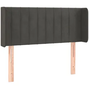 vidaXL Tête de lit avec oreilles Gris foncé 93x16x78/88 cm Velours pas cher