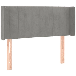 vidaXL Tête de lit avec oreilles Gris clair 83x16x78/88 cm Velours pas cher
