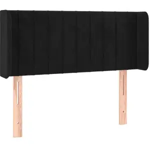 vidaXL Vidaxl Tête De Lit Avec Oreilles Noir 93x16x78/88 Cm Velours pas cher