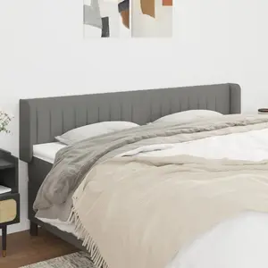 vidaXL Tête de lit avec oreilles Gris foncé 183x16x78/88 cm Tissu pas cher