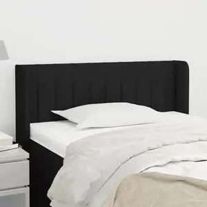 vidaXL Tête de lit avec oreilles Noir 103x16x78/88 cm Tissu pas cher