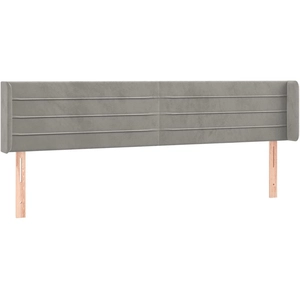 vidaXL Tête de lit avec oreilles Gris clair 183x16x78/88 cm Velours pas cher