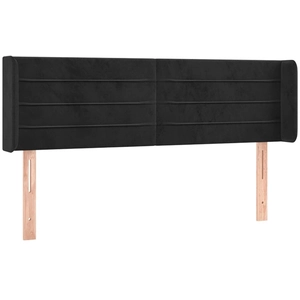 vidaXL Tête de lit avec oreilles Noir 147x16x78/88 cm Velours pas cher