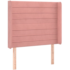 vidaXL Tête de lit avec oreilles Rose 203x16x78/88 cm Velours pas cher