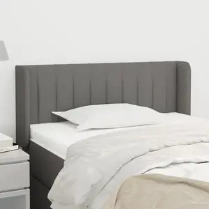 vidaXL Tête de lit avec oreilles Gris foncé 83x16x78/88 cm Tissu pas cher