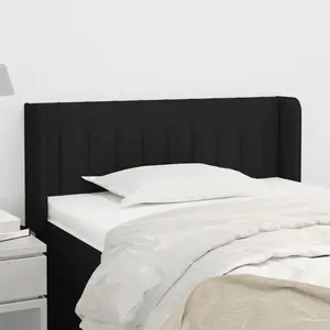 vidaXL Tête de lit avec oreilles Noir 83x16x78/88 cm Tissu pas cher