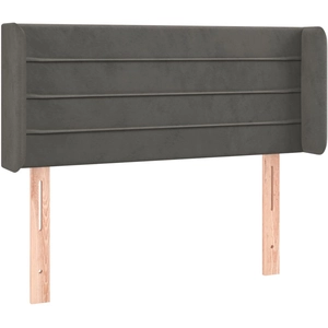 vidaXL Tête de lit avec oreilles Gris foncé 103x16x78/88 cm Velours pas cher
