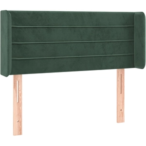 vidaXL Tête de lit avec oreilles Vert foncé 93x16x78/88 cm Velours pas cher