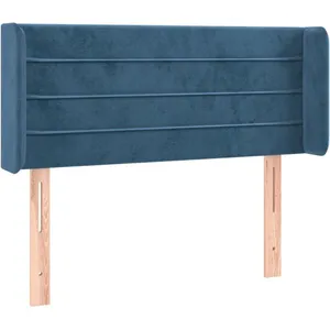 vidaXL Tête de lit avec oreilles Bleu foncé 103x16x78/88 cm Velours pas cher