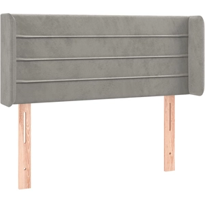 vidaXL Tête de lit avec oreilles Gris clair 93x16x78/88 cm Velours pas cher