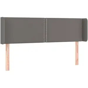 vidaXL Tête de lit avec oreilles Gris 147x16x78/88 cm Similicuir pas cher
