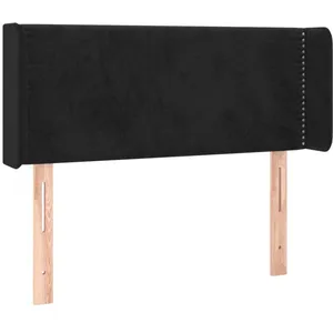 vidaXL Tête de lit avec oreilles Noir 103x16x78/88 cm Velours pas cher