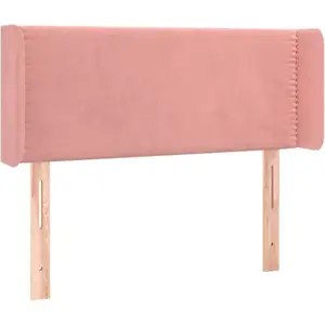 vidaXL Tête de lit avec oreilles Rose 103x16x78/88 cm Velours pas cher