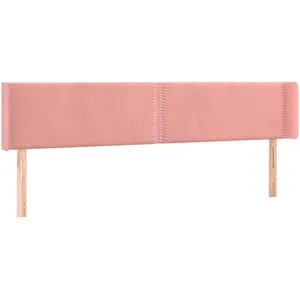 vidaXL Tête de lit avec oreilles Rose 183x16x78/88 cm Velours pas cher