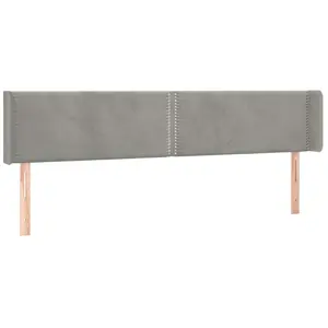 vidaXL Tête de lit avec oreilles Gris clair 203x16x78/88 cm Velours