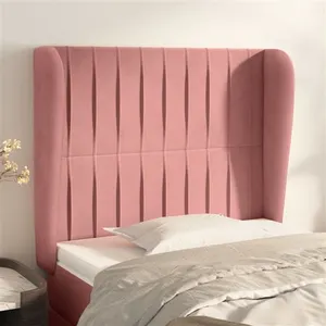 vidaXL Tête de lit avec oreilles Rose 83x23x118/128 cm Velours pas cher