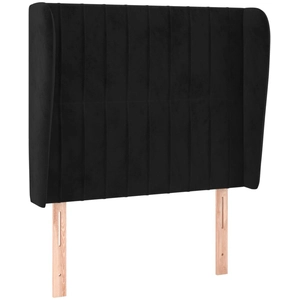 vidaXL Tête de lit avec oreilles Noir 93x23x118/128 cm Velours pas cher
