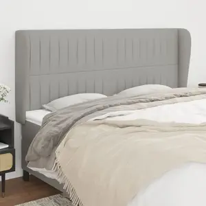 Comparateur de prix : vidaXL Tête de lit avec oreilles Gris clair 203x23x118/128 cm Tissu