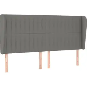 Comparateur de prix : vidaXL Tête de lit avec oreilles Gris foncé 163x23x118/128 cm Tissu