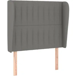 vidaXL Tête de lit avec oreilles Gris foncé 83x23x118/128 cm Tissu pas cher
