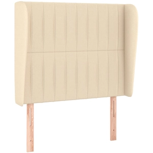 vidaXL Tête de lit avec oreilles Crème 83x23x118/128 cm Tissu pas cher