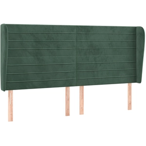 vidaXL Tête de lit avec oreilles Vert foncé 183x23x118/128 cm Velours pas cher