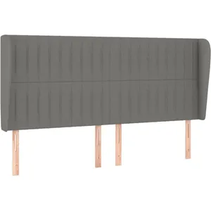 vidaXL Tête de lit avec oreilles Gris foncé 183x23x118/128 cm Tissu pas cher
